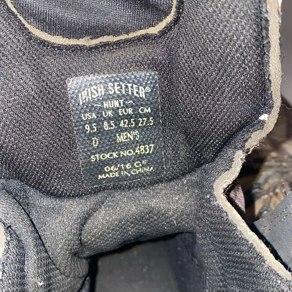 Irish Setter Red Wing Boots 9.5 Camo Waterproof hunting ultra dry 4837 scent
